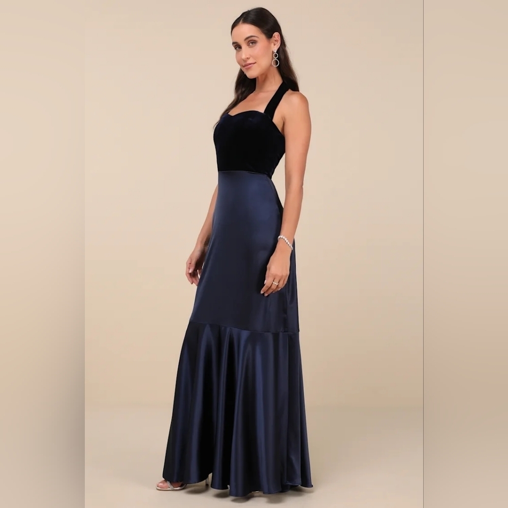 Lulus Mesmerizing Impression Navy Blue Mixed Medi… - image 4